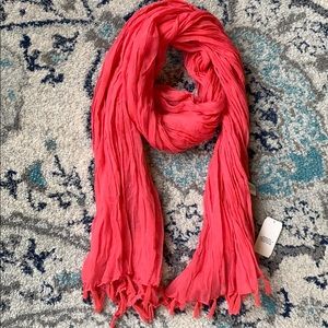 Beautiful Coral Scarf with fringe detail